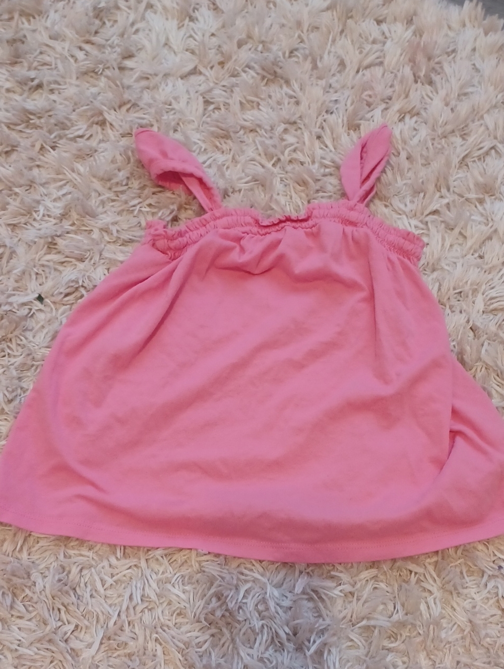 Girls Pink Sleeveless Cotton Tank Top